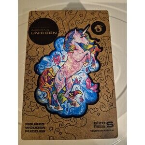 Unidragon Inspiring Unicorn Wooden Jigsaw Puzzle Small Size 7 x 9.5 Inch